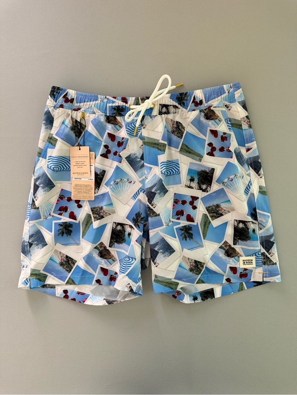 Scotch & Soda Men's Polaroid Print Swim Trunks Swim Shorts Medium or Large - New